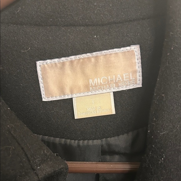 MICHAEL Michael Kors Women Black Long Zip Pea Coat with Gold Accents Size 4 - Picture 2 of 6